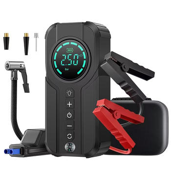 Car Jump Starter Air Pump Portable Air Compressor Multi-function Tire Inflator Auto Portable Battery Starter